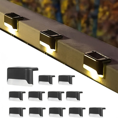 10pcs Luces Solares LED para Terraza - Blanco Cálido, Perfectas para Escalones Exteriores, Caminos de Jardín y Vallas de Patio