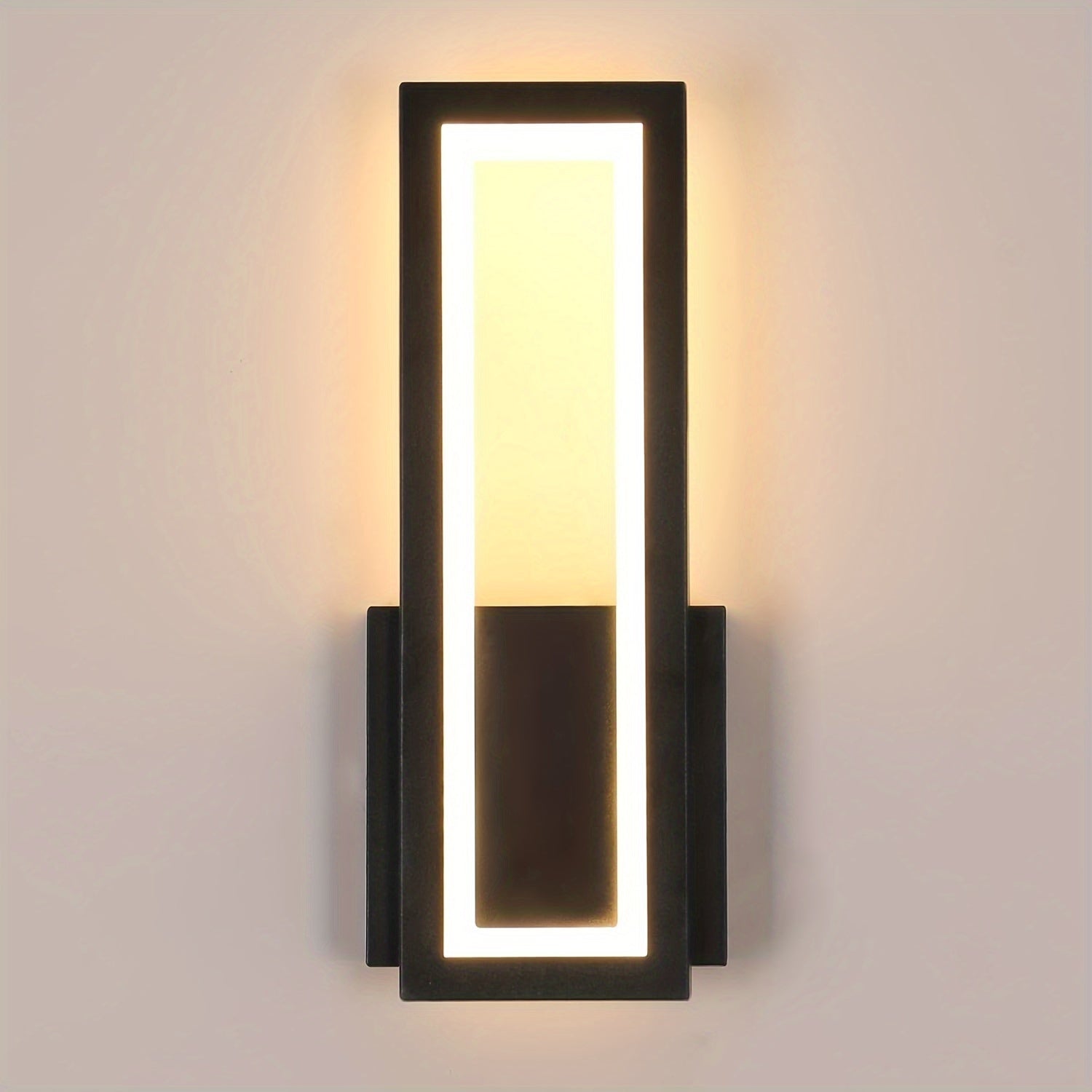 Luz de Pared LED Moderna - Blanco Cálido 3000K, Lámpara Interior de Acrílico Negro para Dormitorio, Sala de Estar, Pasillo y Escaleras