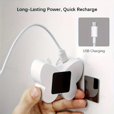 1/2/3 Luz nocturna LED con sensor de movimiento, luz de gabinete montada en la pared recargable por USB para el hogar, dormitorio, armario, pasillo, escaleras y baño - Brillo ajustable, diseño de plástico, batería de litio recargable de 600 mAh, iluminac