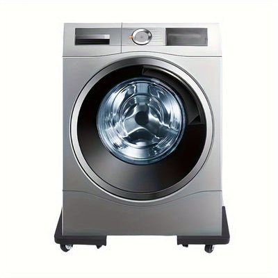 Carrito de electrodomésticos de acero inoxidable con 4 ruedas de bloqueo - Base ajustable, adecuado para mover, resistente a la humedad y a los golpes, diseño de alta calidad, ideal para refrigeradores/máquinas de lavar con ruedas.