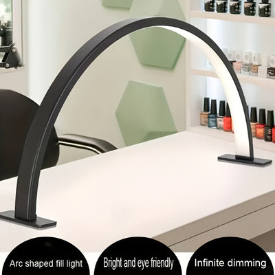 Lámpara de uñas cúspide LED, brillo y temperatura de color ajustables, adecuada para arte de uñas, extensiones de pestañas y cuidado de color beige claro | Control de botón simple, iluminación de escritorio moderna