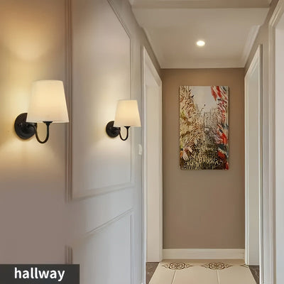 2 lámparas de pared modernas, con fundas de tela sencillas, accesorios desmontables y de hardware, ideales para iluminación en baños, salas de estar, vestidores, villas, restaurantes, bares, dormitorios, cafés y tiendas