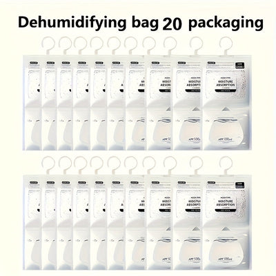 10/20 piezas de bolsas absorbentes de humedad, incluye 800/1600 gramos de desecante, prevención de moho y deshumidificación, paquete pequeño, adecuado para armarios y armarios - Reutilizable, esencial para la deshumidificación diaria en el dormitorio.