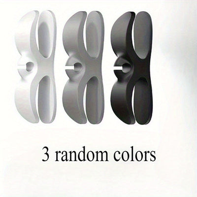 3 piezas de clips organizadores de cables de silicona para electrodomésticos de cocina - Soportes de gestión de cables adhesivos para freidor de aire, cafetera, licuadora - No se necesita batería, blanco y negro, soporte de cables para cocina, organizado