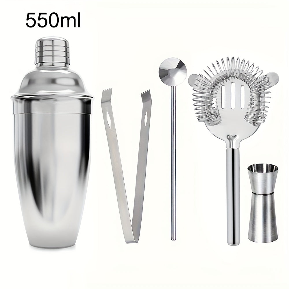 5/6/9pcs Juego de herramientas de bar de acero inoxidable para coctelería Shaker mezclador de cócteles mezclador de cócteles Conjunto completo de herramientas de bar para fiestas