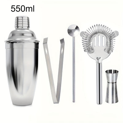 5/6/9pcs Juego de herramientas de bar de acero inoxidable para coctelería Shaker mezclador de cócteles mezclador de cócteles Conjunto completo de herramientas de bar para fiestas