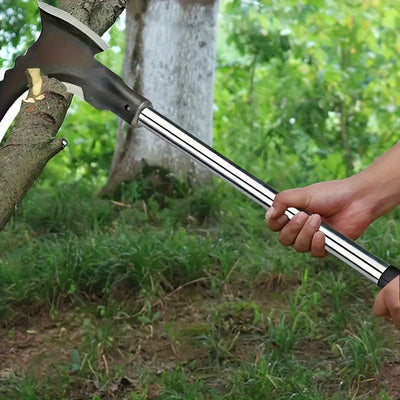 Tool Multifuncional de Acero Aleado de Doble Filo - Sin Necesidad de Energía, Construcción Metálica Duradera para Jardinería, Camping y Deshierbe - Herramienta Esencial para Embellecimiento Exterior (Excluye Mango), Hoja Afilada