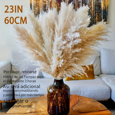 10 piezas de hierba de pampas artificial suave, tallos de caña falsos para jarrón de piso, ramilletes de boda, decoración de pared y mesa de granja, versátiles para Navidad, San Patricio, Año Nuevo, San Valentín, Pascua, Acción de Gracias