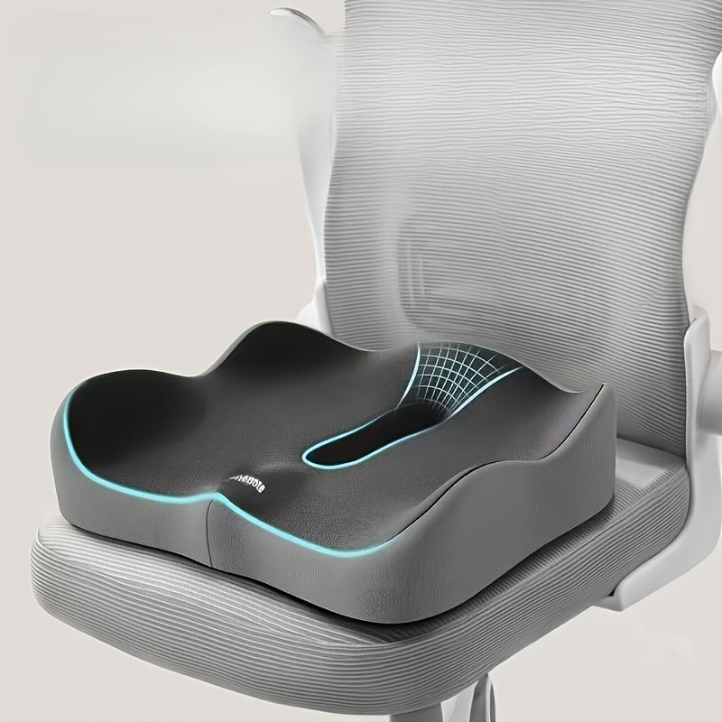 Cojín de asiento de coche y silla de oficina ergonómico con espuma de memoria - Cubierta de poliéster, lavable a mano, colores mixtos, diseño de alivio de presión y soporte lumbar, mezcla de alta calidad para el confort de sentarse durante mucho tiempo,