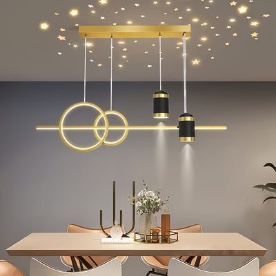 Lámpara colgante LED estilo moderno EZOS, regulable, para comedor, cocina, sala, dormitorio, mesa de comedor, iluminación comercial para restaurantes, centros comerciales, lámpara colgante con efecto cielo estrellado, decoración para hogar
