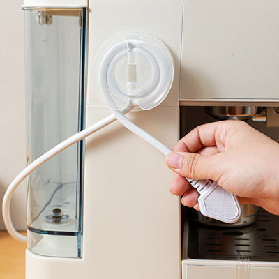 Organizador de cables ajustable | Soporte de pared sin taladro para electrodomésticos de cocina | Porta cables de plástico ABS antivuelcos para freidoras de aire y cafeteras | Estilo nórdico de almacenamiento de encimeras | Soporte de gestión de cables d