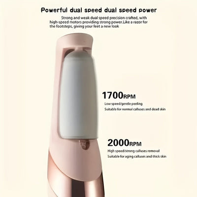 YAIAWISU Lima Eléctrica para Pies - Amoladora y Removedora de Uñas con Batería de Litio, Sin Necesidad de Alcohol, Cargador USB Inalámbrico - Para Hogar o Salón, Pedicura - Rosa Brillante (Mujeres/Hombres), Diseño Elegante, Opción Versátil de Carga