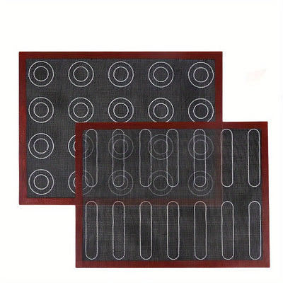 1pc Alfombrilla de silicona perforada para hornear, bandeja antiadherente para horno, herramientas para hornear al aire libre, accesorios de cocina, almohadilla para macarrones para galletas y pasteles.