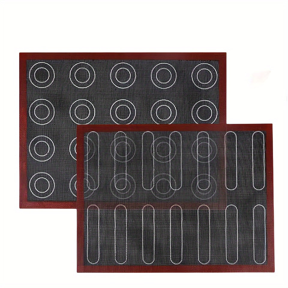 1pc Alfombrilla de silicona perforada para hornear, bandeja antiadherente para horno, herramientas para hornear al aire libre, accesorios de cocina, almohadilla para macarrones para galletas y pasteles.