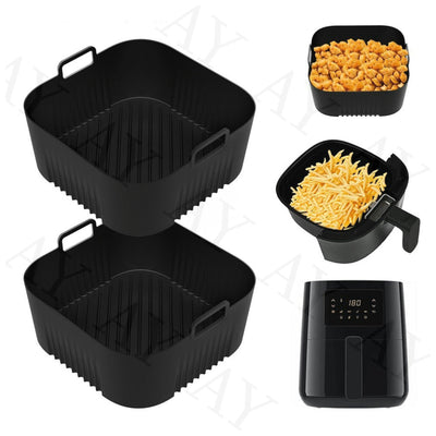 Bandejas de silicona para hornear para freidoras de aire, compatibles con los modelos Philips HD9252, HD9200 y HD9255, con una superficie antiadherente para facilitar la limpieza en freidoras de aire, hornos y microondas.
