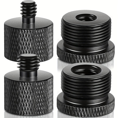 Conectores Roscados para Soportes de Micrófono en - Adaptadores de Tornillo de 4 piezas: Hembra de 5/8" a Macho de 3/8", Hembra de 3/8" a Macho de 5/8", Hembra de 5/8" a Macho de 1/4", Hembra de 1/4" a Macho de 5/8" para Brazos de Micrófono, Trípodes de