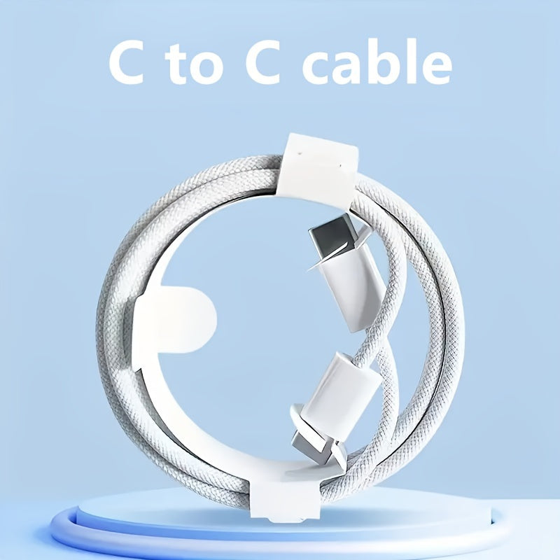 Conjunto de 3 Cables de Carga Rápida USB C a C, Cable Trenzado de Nylon de 60W para Cargador Rápido USB Tipo-C para iPhone16 15/Samsung y Diversos Productos Digitales con Interfaz Tipo-C o Electrodomésticos