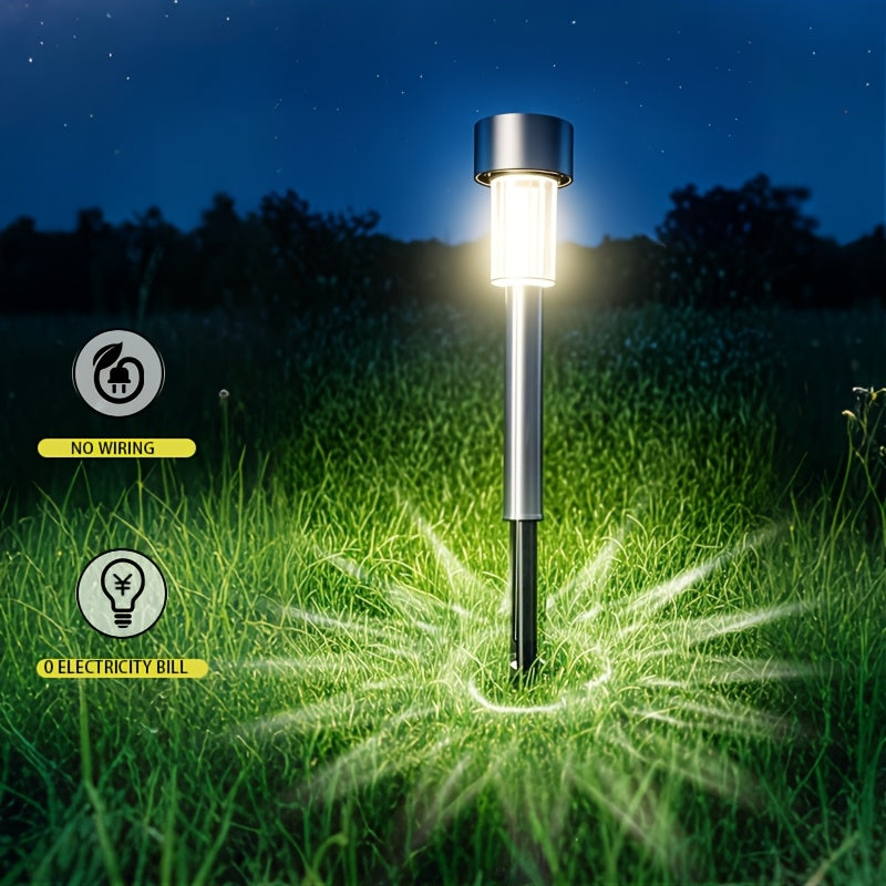 30 piezas de luces solares para césped, luces LED de acero inoxidable para exteriores, luces de inserción en el suelo, gradiente de 7 colores, alimentadas por energía solar, encendido/apagado automático, IP54, adecuadas para la decoración del paisaje de