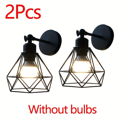 2 piezas de luces de pared ajustables de ángulo vintage rústico negras, base de bombilla E27, montaje semienterrado para sala de estar, escalera, pasillo, dormitorio y cabecera (bombillas no incluidas)