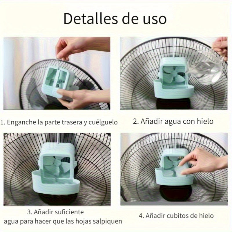 Ventilador portátil con clip para niebla de hielo - Funcionamiento sin batería, cuerpo ligero y duradero de plástico, instalación sin taladro para uso en casa/escritorio/exteriores, diseño blanco elegante, ventilador portátil, mejora del confort en casa,