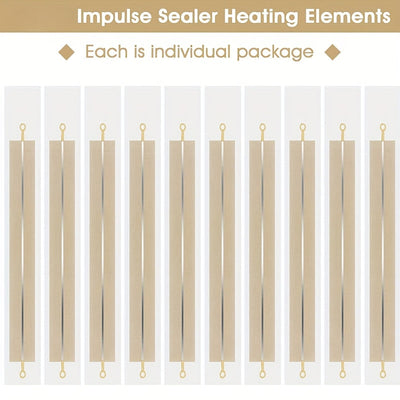 4 piezas de cartuchos de repuesto de sellador de calor, elementos de calentamiento de máquina de sellado por pulso, kit de mantenimiento y reparación de sellador de vacío sin cargado, sin batería requerida para sellar bolsas de plástico