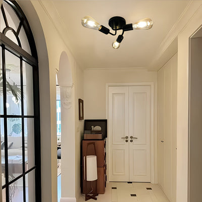 1 lámpara de techo minimalista moderna negra con 3 luces y base E27, para entrada, pasillo, cocina, escalera o vestidor (sin bombilla)