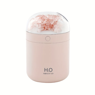 Humidificador de Alta Calidad con Flores Románticas Eternas y Aromaterapia - Luz de Degradado Colorido, Hidratación de Belleza Nano Mist, Alimentado por USB, 500ml