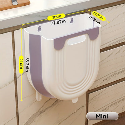 1pc Cubo de Basura Plegable Compacto con Gancho para Gabinete - Diseño Minimalista Moderno y Rectangular, Recipiente Portátil de Plástico Duradero para Cocina y Baño, Sin Necesidad de Electricidad, Papelera Elegante, Fácil Limpieza