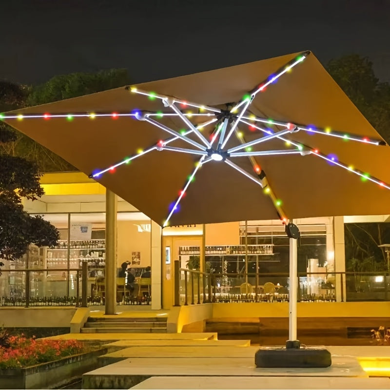 1pc Luces LED de Cadena para Exteriores con Control Remoto - 8 Modos (Incluye Parpadeo Automático), Cambio Multicolor, Construcción en Cobre Resistente al Clima - Luces Decorativas a Batería para Jardín, Patio, Navidad, Fiestas de Cumpleaños - Compatible