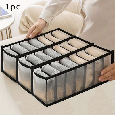 Caja De Almacenamiento De Ropa Interior De 7 Compartimentos, Organizador Multifuncional De Ropa Interior Y Calcetines, Caja De Almacenamiento Para Cajón De Armario, Clasificador De Ropa Interior Y Calcetines, Para El Hogar, Dormitorio O Residencia Univer