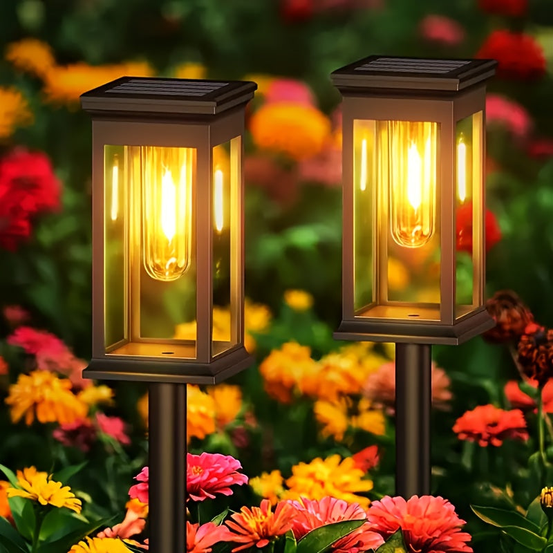 8 Piezas, Luces Solares De Tungsteno Para Césped Para Decoración De Ambiente Al Aire Libre, Luces LED Para Césped Para Villas, Jardines, Patios, Caminos E Iluminación De Paisajes De Patio
