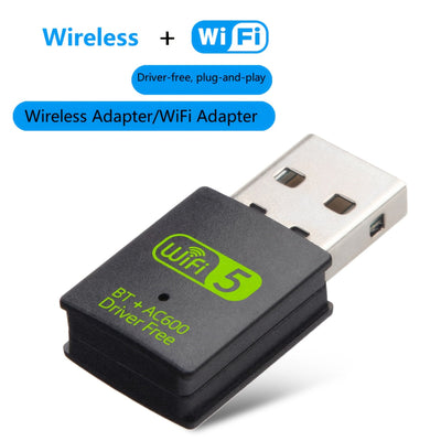 Adaptador de red USB WIFI 600M+BT5.0, sin controlador/insertar y jugar