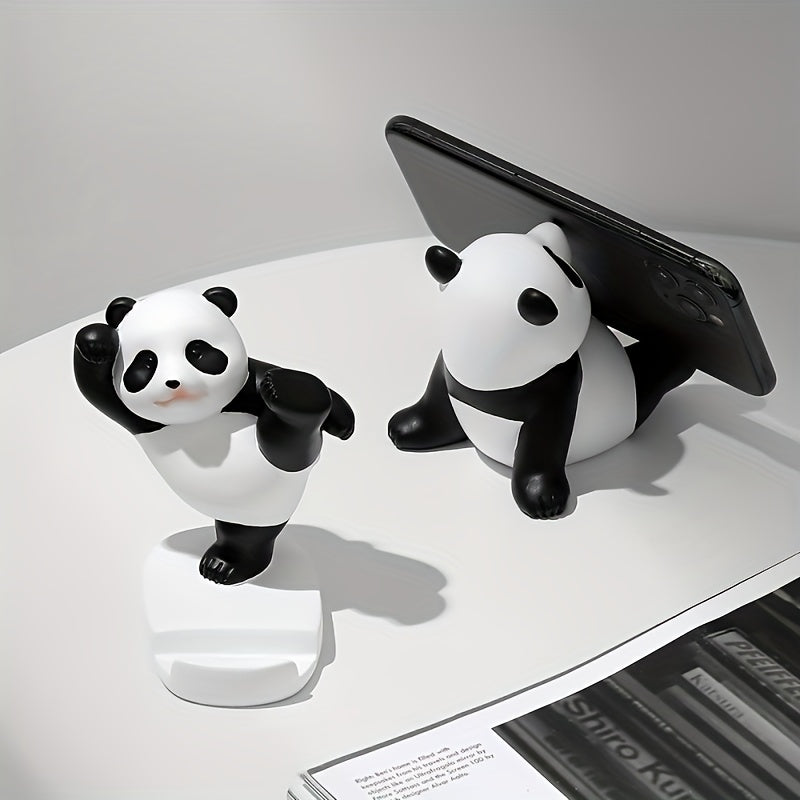 Soporte de Teléfono de Escritorio con Forma de Panda - Soporte Ajustable para Teléfonos Móviles y Tabletas - Decoración de Oficina Creativa y Linda y Regalo Único para Cumpleaños de Novia/Novio