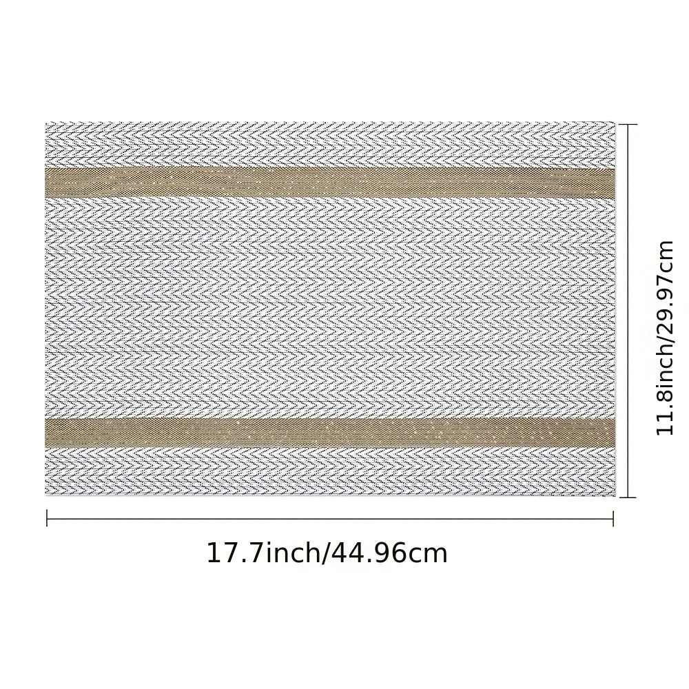 6 manteles individuales de PVC coloridos a rayas, lavables, reutilizables y aislantes del calor, para decoración de mesa de cocina o comedor