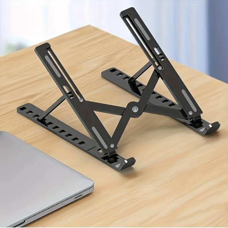 Soporte de portátil de plástico ajustable - Soporte de escritorio plegable y portátil con ajuste de ángulo ergonómico, diseño ligero y duradero y base estable, adecuado para todos los ordenadores, soporte de escritorio de portátil para el hogar. Plegable