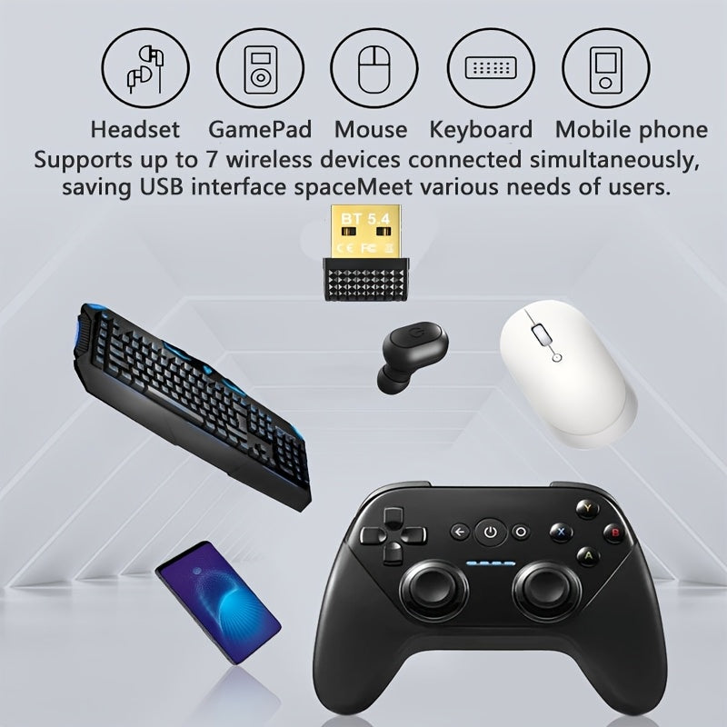 Adaptador sin varillas USB 5.4, Doble Banda Rápida, Plug & Play para Windows 11/10/8.1/7, Compatible con USB-C/Laptops/Auriculares/Tarjetas de Teclado/Ratones/Altavoces, Router Wi-Fi/Red, Sin Necesidad de Fuente Externa, Conexión Segura, Diseño Elegante,