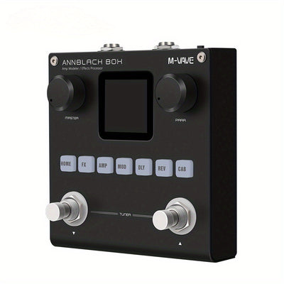 Procesador de Efectos Eléctricos Portátil para Guitarra FF Bonfires - Recargable por USB, 80 Presets, 6 Módulos de Efecto (Puerta de Ruido, Boost, Compresor, Preamplificador, EQ, Retardos y Reverberaciones), Diseño Compacto para Fácil Control con el Pie