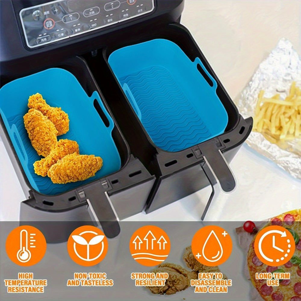 1 nuevo relleno de silicona para freidor de aire, bandeja de hornear de grado alimenticio antiadherente, adecuada para pizza y pollo frito, accesorios de horno seguros para cocina y restaurante.