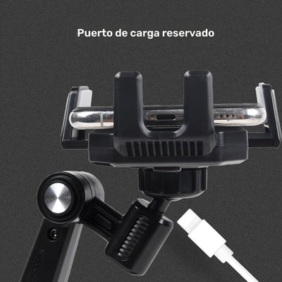Soporte para Teléfono Móvil Giratorio 360° - ABS Duradero, Montaje en Tablero, Brazo Ajustable y Abrazadera para Coches, Camiones, Vehículos de Ingeniería