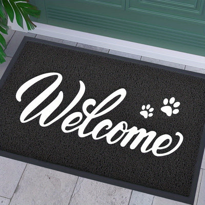 Alfombra de Bienvenida para Puerta, Antideslizante y Resistente para Exteriores e Interiores, Alfombra para Entrada Principal, Fácil de Limpiar, Negra