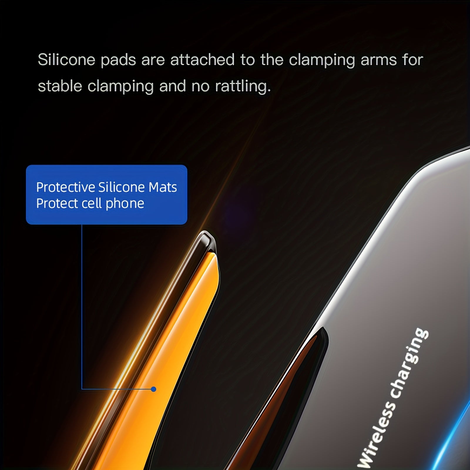 Soporte para Teléfono de Carga Inalámbrica Mejorado para Coche – Carga Rápida, Montaje en el Tablero Manos Libres para iPhone y Samsung Android, Material ABS, Forma Ovalada, Compatible con la Mayoría de Vehículos