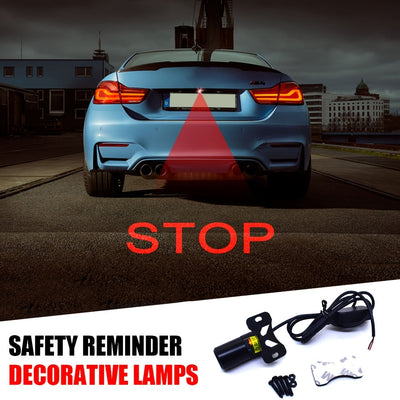Luz de proyección LED de seguridad GCYS - Diseño de calavera STOP para autos y motocicletas, 12-24V con cableado duro, lámpara decorativa anticolisión con soporte ajustable, GCYS