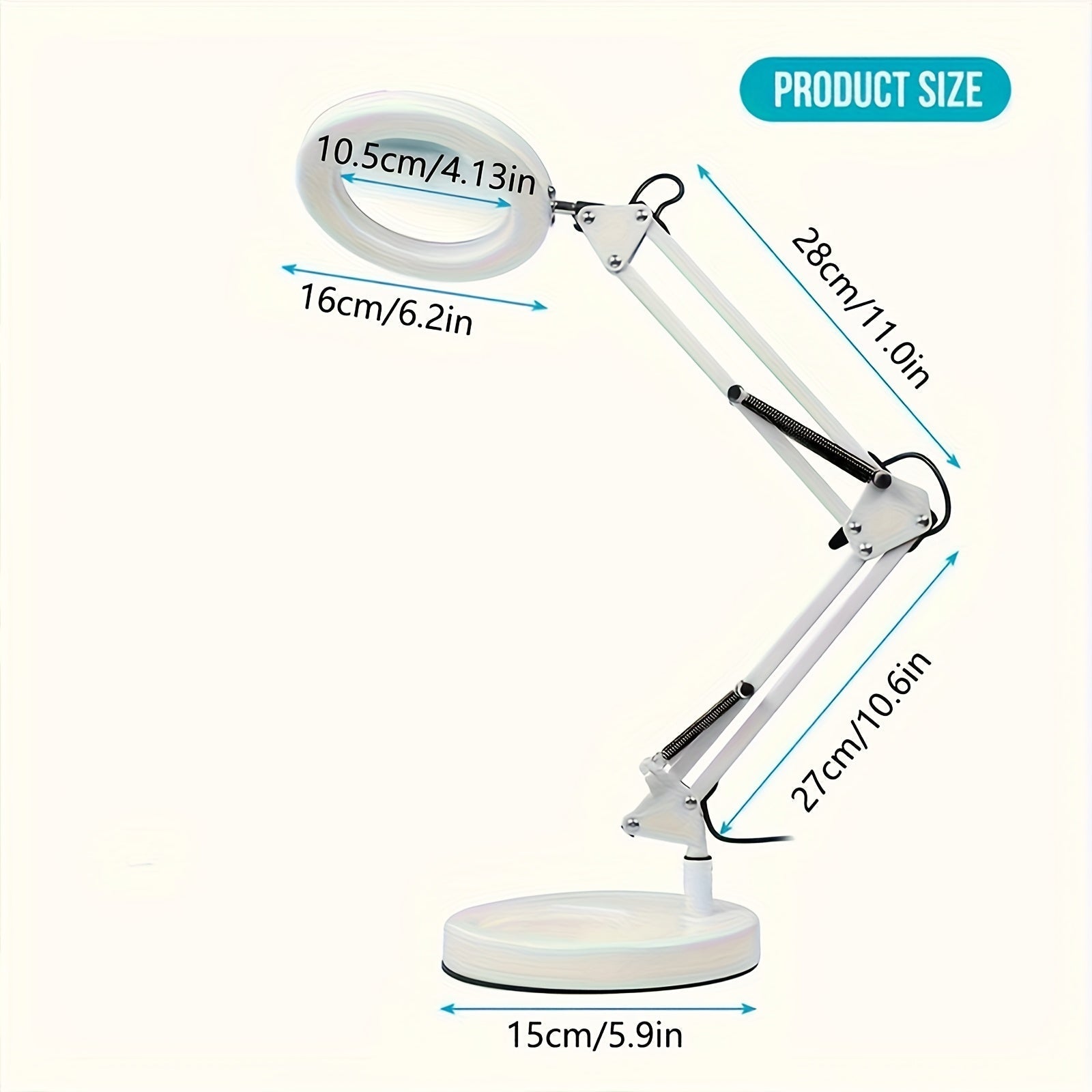 1pc Lupa LED de 10x, Diámetro de 9cm con Brillo Ajustable y Modos de Luz, Incluye Soporte y Base, Ideal para Lectura, Manualidades, Reparaciones, etc