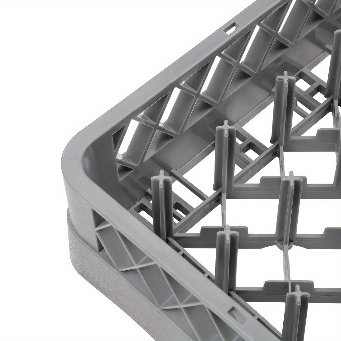 Rejilla para Lavavajillas de Platos, Cesta de Polipropileno con 25 Soportes para Platos y Bandejas Pequeñas hasta 46cm, Azul Grisáceo, Largo 50cm, Ancho 50cm, Altura 10cm