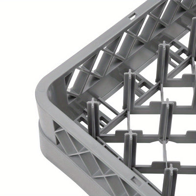 Rejilla para Lavavajillas de Platos, Cesta de Polipropileno con 25 Soportes para Platos y Bandejas Pequeñas hasta 46cm, Azul Grisáceo, Largo 50cm, Ancho 50cm, Altura 10cm