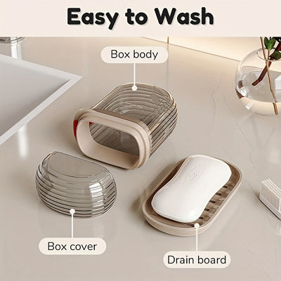 Juego de jabonera y soporte de cepillo de dientes portátil 2 en 1, plástico duradero, forma ovalada, fácil de lavar, esencial para camping, gimnasio, accesorios de baño