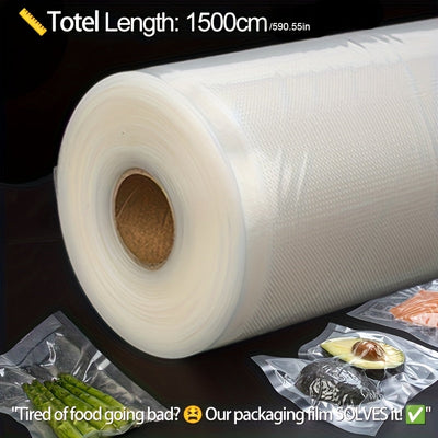 Bolsas de sellador de vacío AGASHE de 15 metros (opciones de 20/25/28/30 cm) - Clase alimentaria, diseño reforzado y hermético para carne, pescado, verduras, compatible con todas las máquinas de vacío.