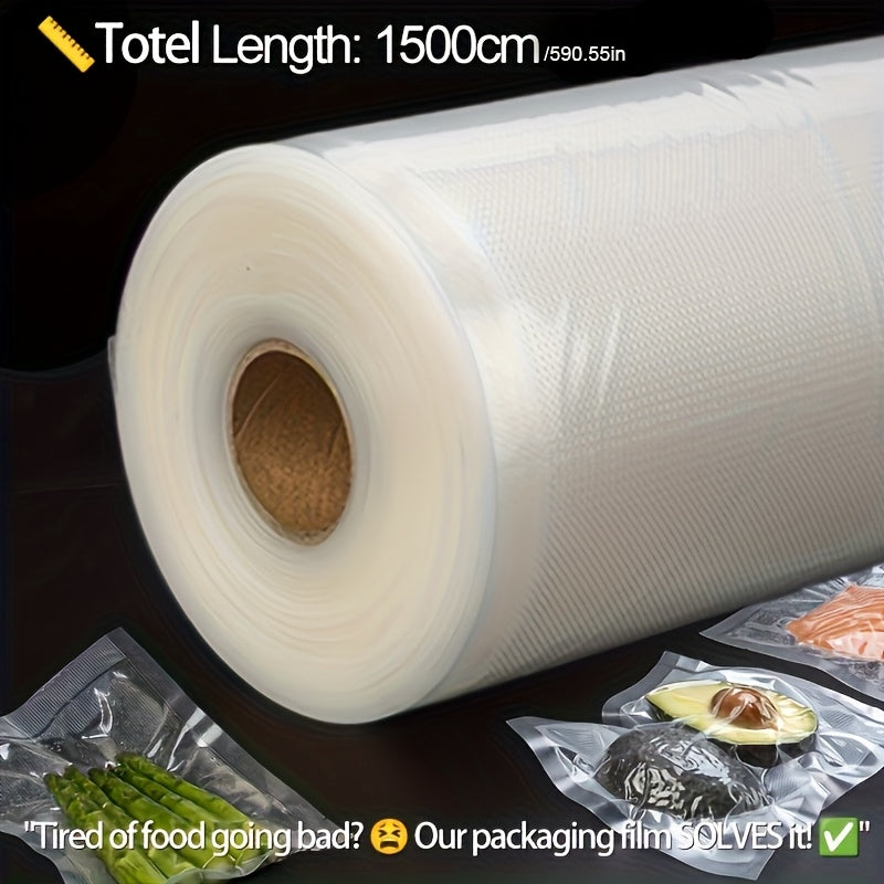Bolsas de sellador de vacío AGASHE de 15 metros (opciones de 20/25/28/30 cm) - Clase alimentaria, diseño reforzado y hermético para carne, pescado, verduras, compatible con todas las máquinas de vacío.
