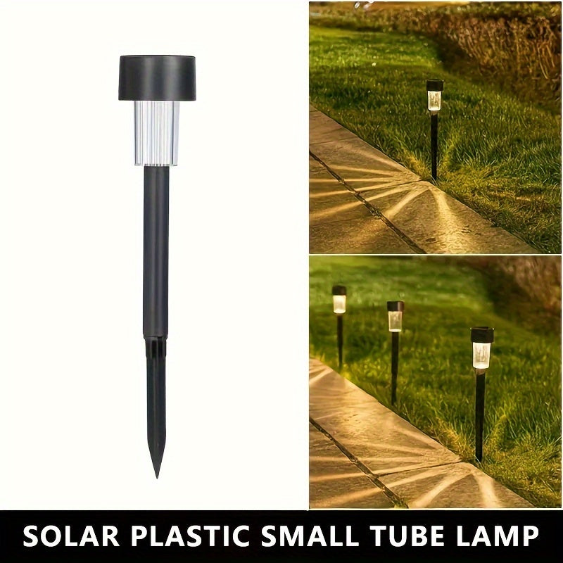 Juego de 10 luces solares para jardín, luces LED decorativas para exteriores, control inteligente de luz, montaje semiempotrado, plástico sin terminar, control con interruptor, accesorio desmontable, batería de níquel solar, para decoración de jardín, pa