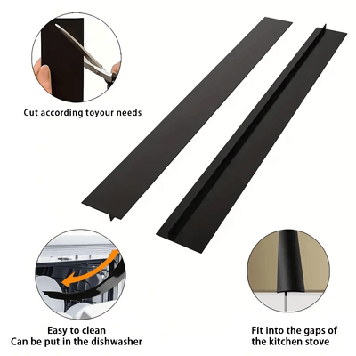 2-Pack Cubiertas de Silicona para Huecos de Estufa, 21 Pulgadas - Relleno de Sellado de Horno Impermeable para Encimeras y Estufas, Accesorios de Cocina Versátiles, No Requiere Batería